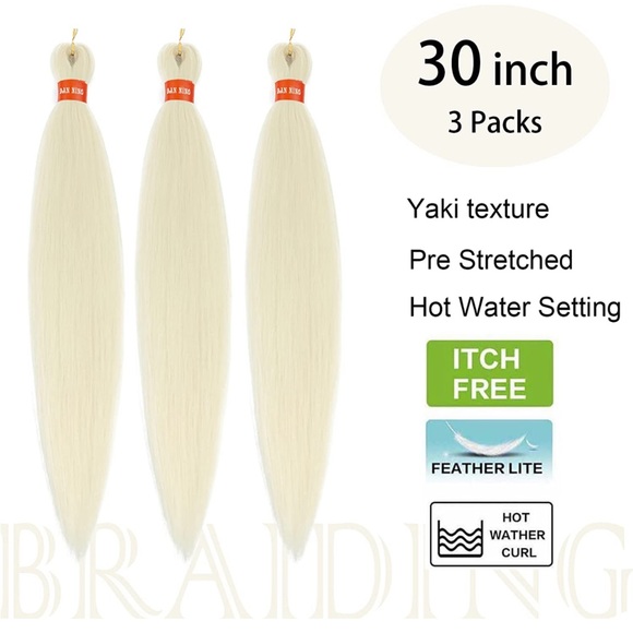 613# Pre Stretched Braiding Hair 30 Inch Box Braid Hair 3 Packs Yaki Texture - Picture 3 of 7